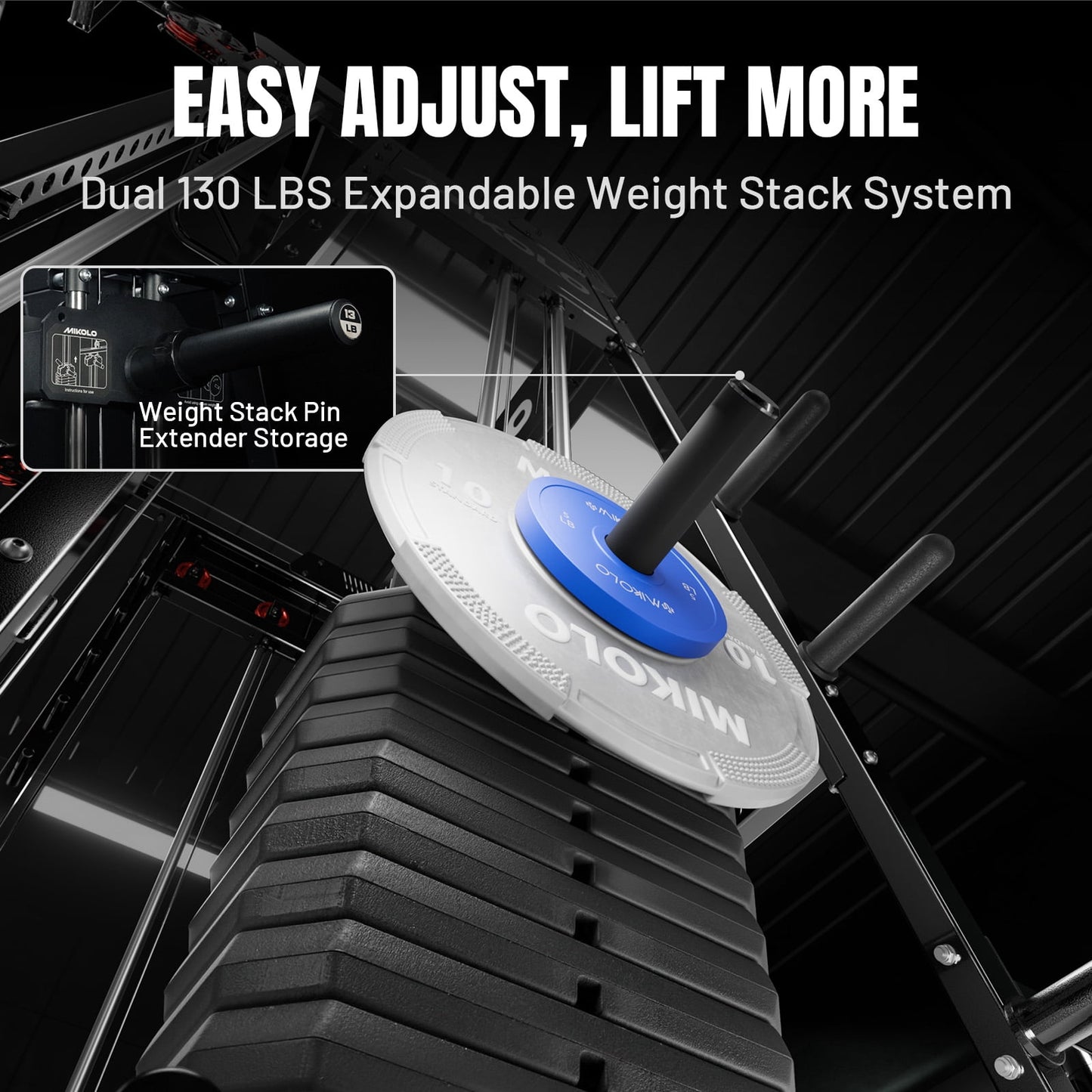 M11 Elite Smith Machine Home Gym, 2200LBS Power Rack with Cable Crossover, Functional Trainer with Dual 130 Weight Stacks, for Full Body Strength Training