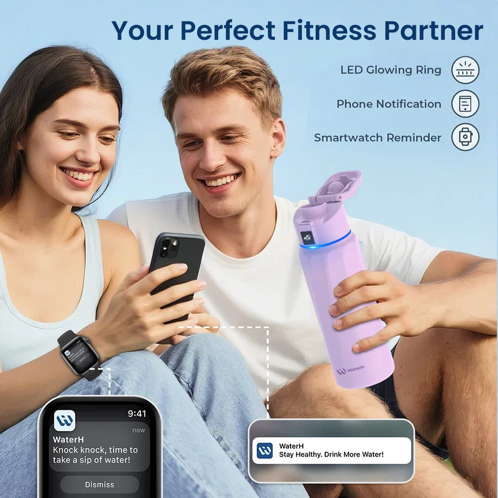 Waterh Boost Smart Water Bottle: 32 Oz Hydration Tracker with APP & Insulation