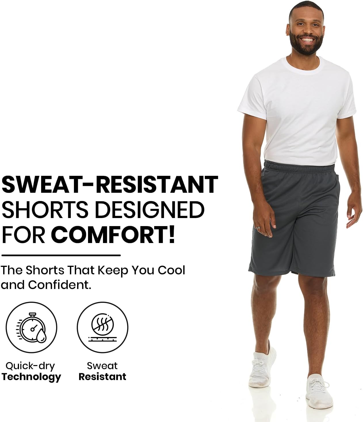 Men’S Athletic Shorts 4 Pack – Quick-Dry Moisture Wicking Basketball, Gym & Workout Shorts with Pockets