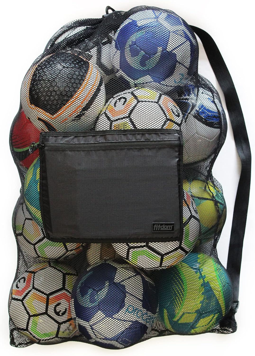 Extra Large Heavy Duty Mesh Bag. Best for Soccer Ball, Water Sports, Beach Cloth, Swimming Gears. Adjustable Shoulder Strap. Secure Side Pocket