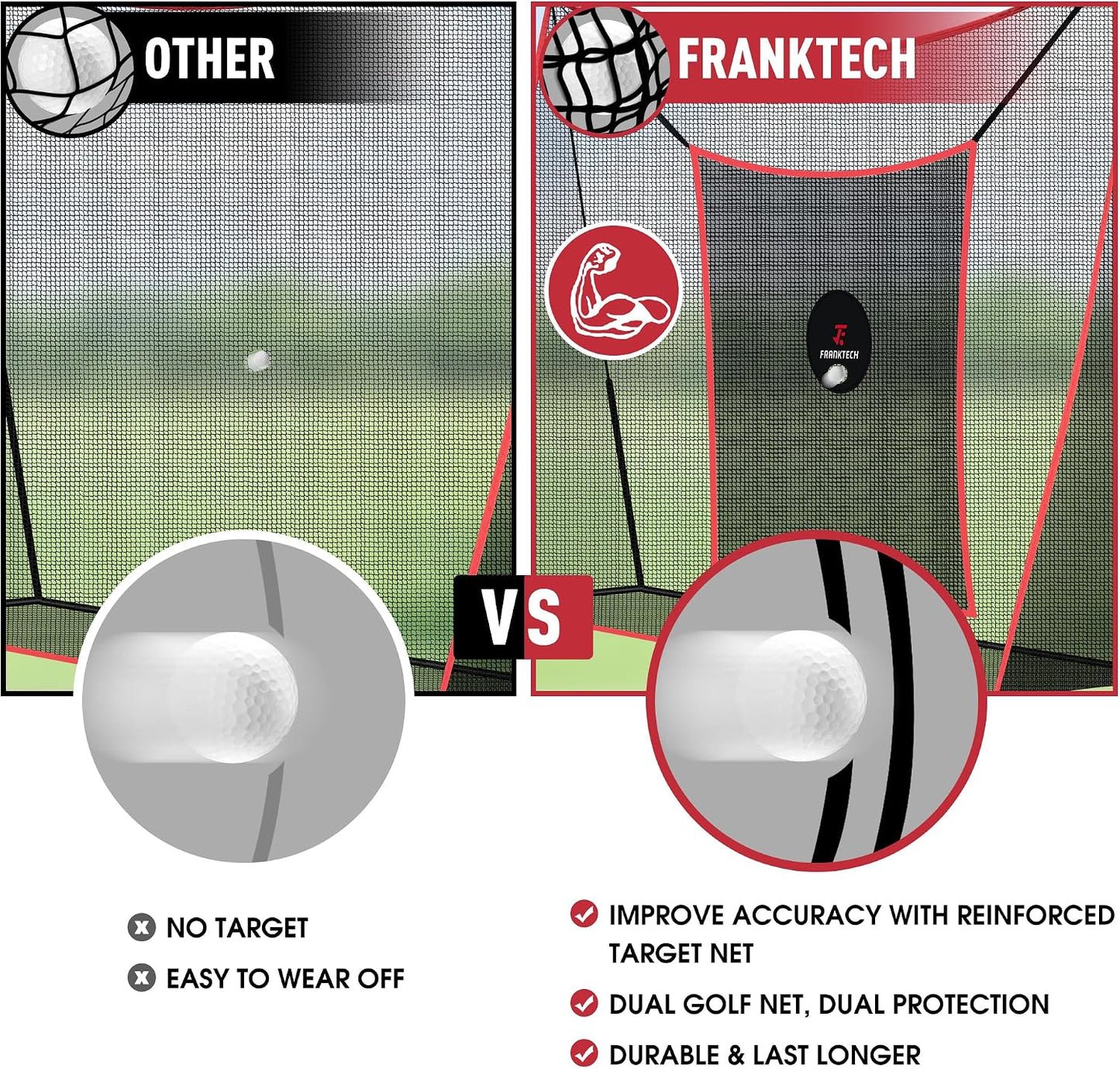 Golf Practice Net - Heavy Duty Driving Range Net with High Impact Chipping Target, Include Carry Bag and Golf Balls for Indoor Outdoor