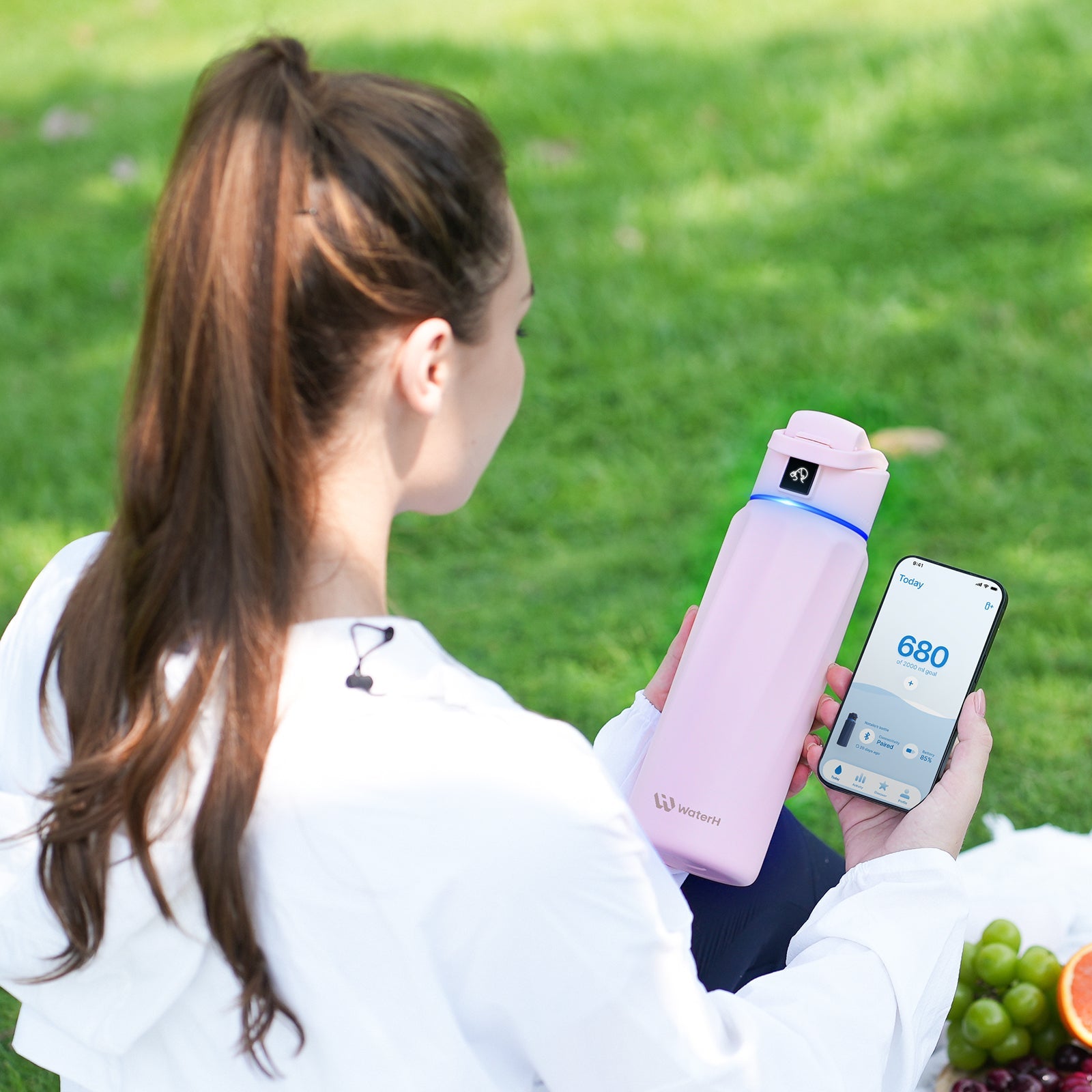 Waterh Boost Smart Water Bottle: 32 Oz Hydration Tracker with APP & Insulation