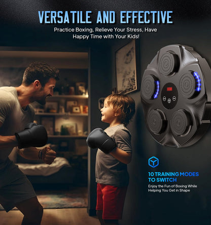 Adult Music Boxing Machine with Boxing Gloves, Oversize Wall Mounted Smart Bluetooth Music Boxing Trainer, Electronic Boxing Target Workout Punching Equipment for Home, Indoor and Gym
